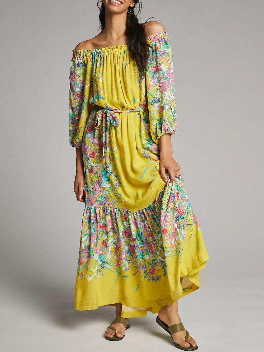 ANTHROPOLOGIE Eliora Off The Shoulder Maxi Dress